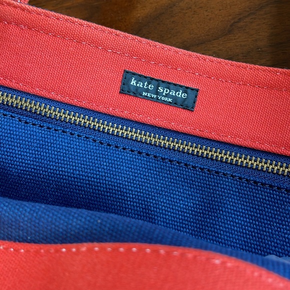 BEAUTIFUL KATE SPADE CANVAS TOTE - RED WHITE & BLUE - VERY PATRIOTIC! - Picture 12 of 12